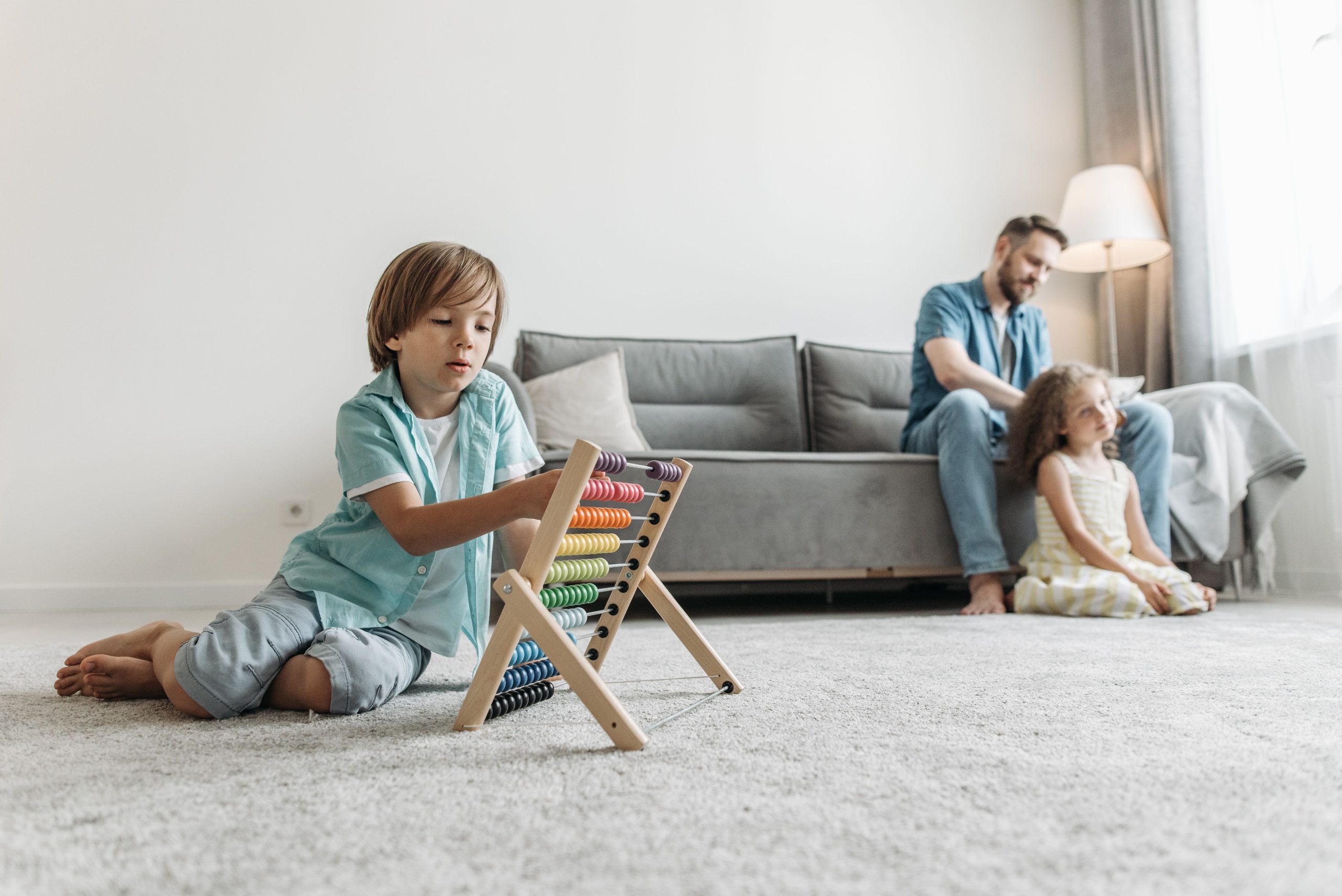 Family enjoying everyday life at home